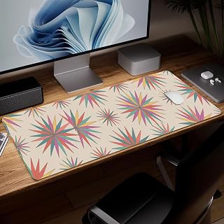 Bohemian Leather Desk Mat, Colorful Art Mouse Pad Large Waterproof Computer Keyboard Gaming Mouse Pad Protector and Cover for Desktop PU Leather Decoration
