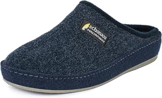 SCHAWOS Men's Felt Slippers 6030 with Footbed Fixed Sole Non-Slip