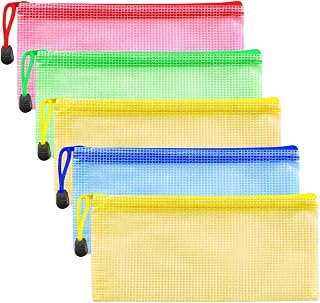 5 Pack A6 Mesh Zip Bags Plastic Storage Bags for Office Travel School Home Organization