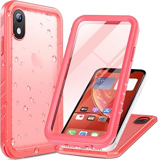 Cozycase TOP Military IP68 Waterproof Case for iPhone XR - Heavy Duty 360 Shockproof Full Body with Screen Camera Protector Double Water Dust Drop Proof Hard Rugged Tough Bumper Front Back Cover Pink
