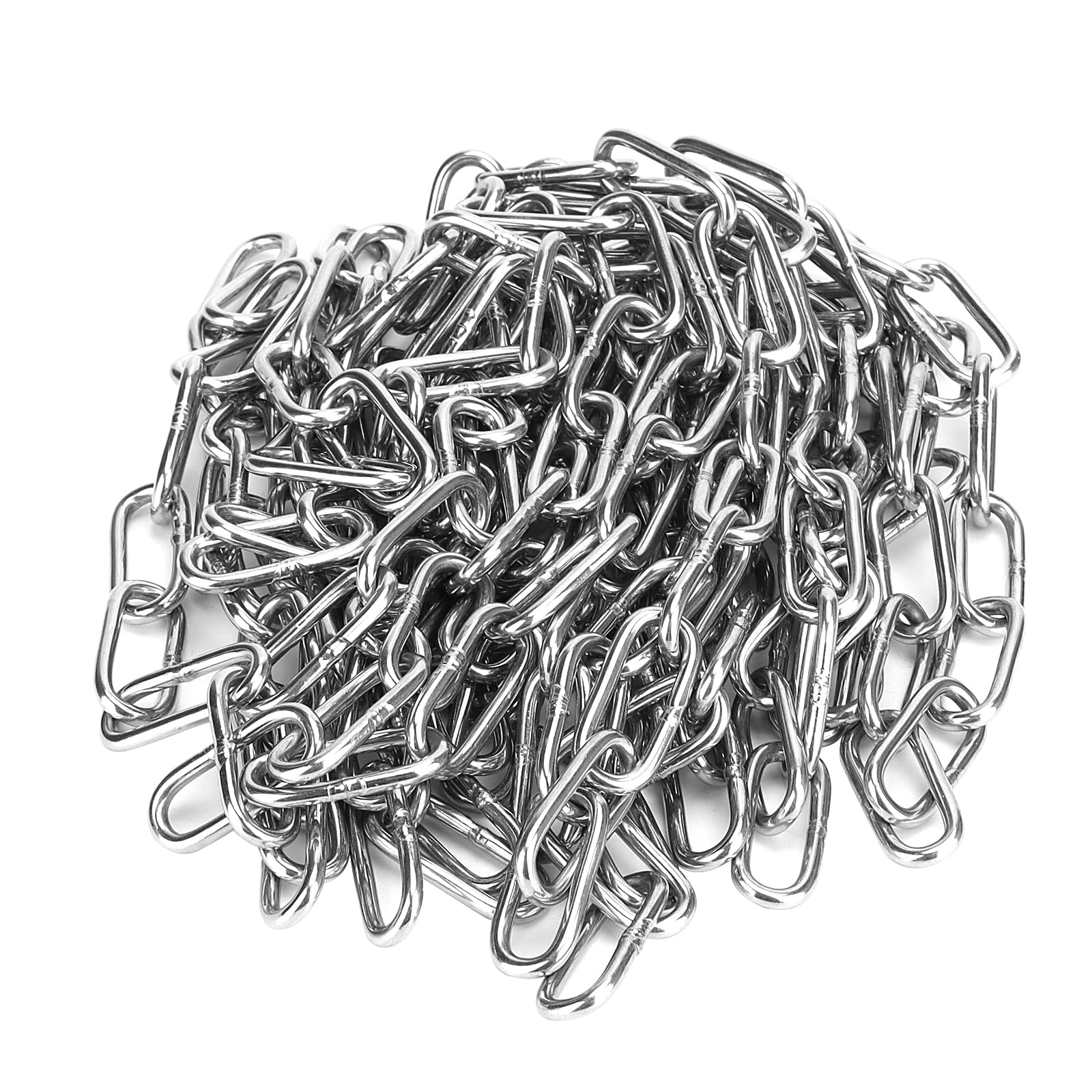 LEXININ 1/8 Inch x 49 Feet Stainless Steel Coil Chain, 3mm x 15m Metal Coil Chai