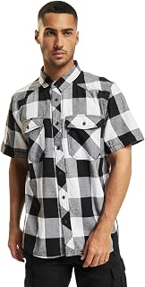 Brandit - Checked Flanell Halfsleeve Shirt White/Black - L