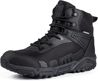 FREE SOLDIER Men's Mid High Military Boots Durable Army Combat Shoes Waterproof Breathable Tactical Hiking