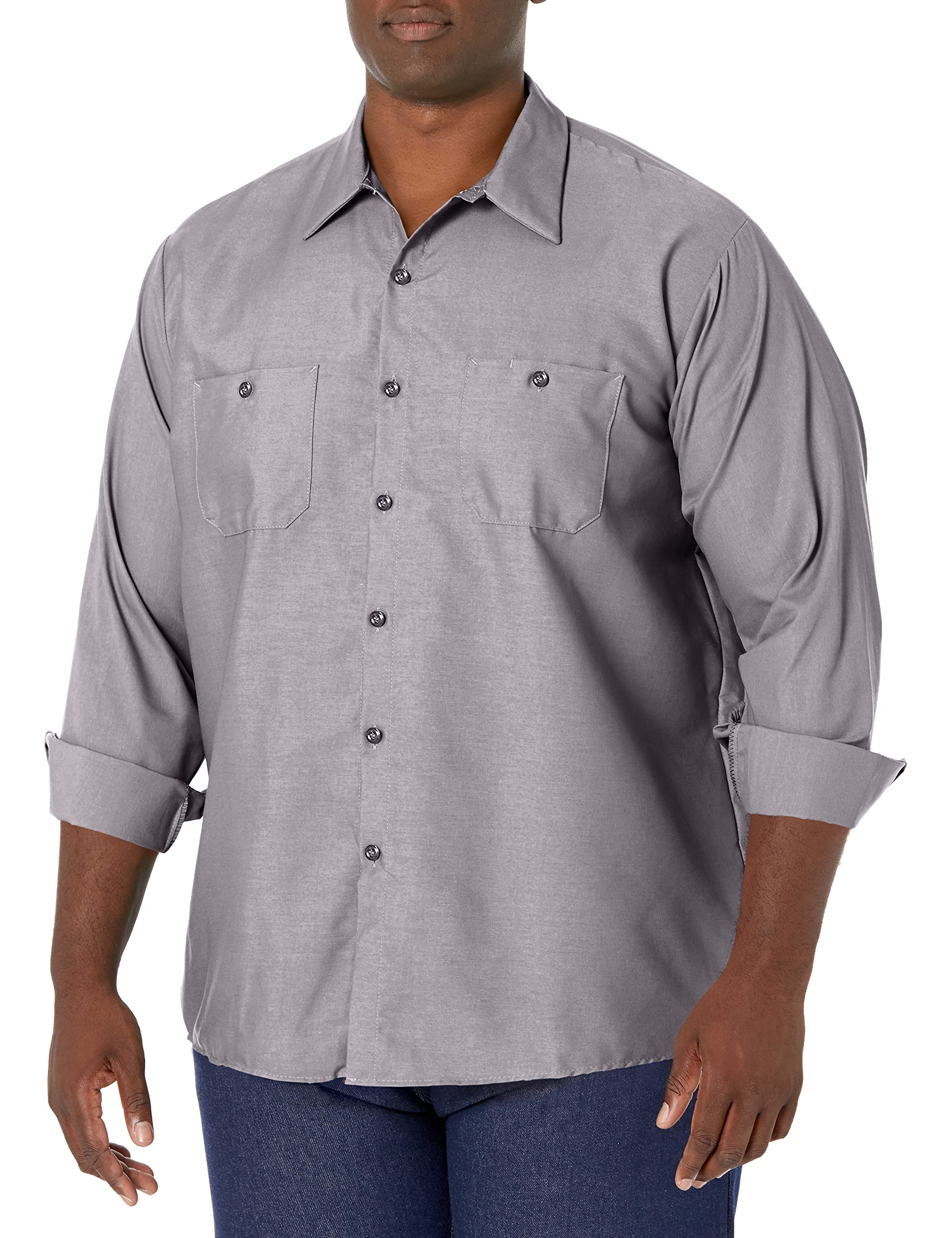 Red Kap Industrial Work Shirt, Regular Fit, Long Sleeve Business Utility Button 