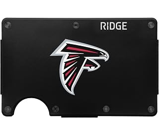 The Ridge NFL Wallet - Atlanta Falcons - Slim Wallet, Card Holder, Carry up to 12 Cards RFID Safe, Blocks Chip Readers, Minimalist Wallet With Cash Strap & Extra Money Clip