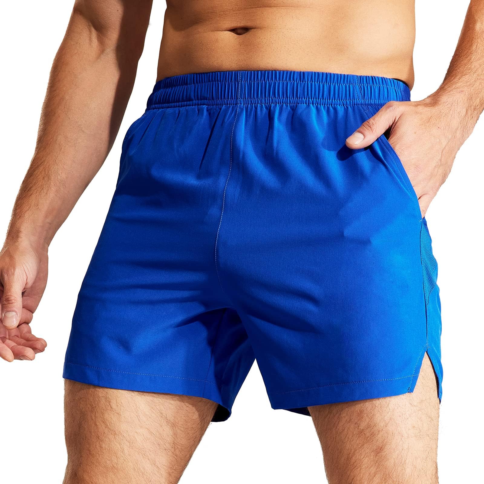 MIER Men's 5 Inch Running Shorts Quick Dry Outdoor Sports Workout Summer with Po