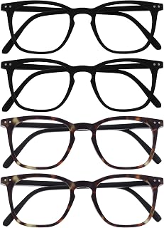 Opulize Bex RRRR64-1122 +3.50 Men's Large Reading Glasses 4 Pack