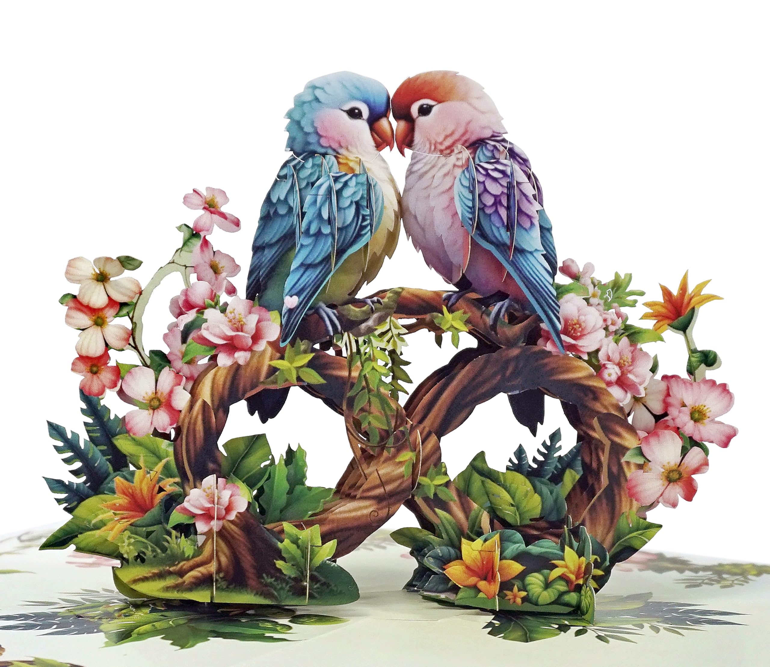 CUTPOPUP Parrot Couple Pop Up Anniversary Cards, 3D Wedding Anniversary Card for