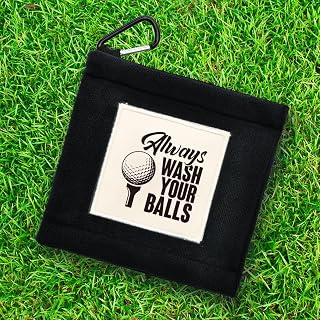 Always Wash Your Balls Funny Golf Towel with Clip, Portable Golf Towel Black, Thank You Gift for Friends, Family, Boss, Colleagues, Golf Lovers, Accessories for Men