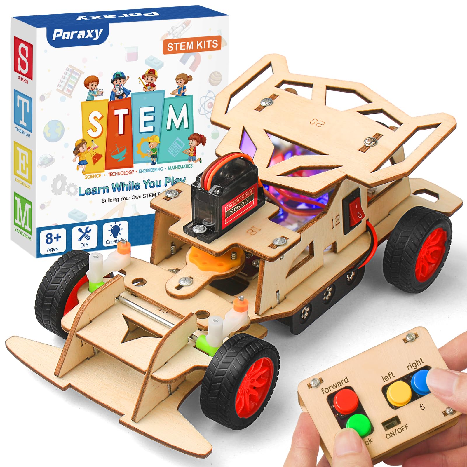 Poraxy STEM Kits for Kids 8-10, STEM Toys for Boys Ages 8-13, Remote Control Car