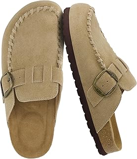 CUSHIONAIRE Canoe Genuine Suede Clogs for Women Footwear with Moc Toe Design – Casual Slip On Womens Shoes