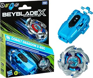 Beyblade X Cobalt Dragoon 2-60C Deluxe Left-Spin String Launcher Set with Attack Type Top Left-Spinning Top Toy; Great Gift for 8 Year Old Boys and Girls