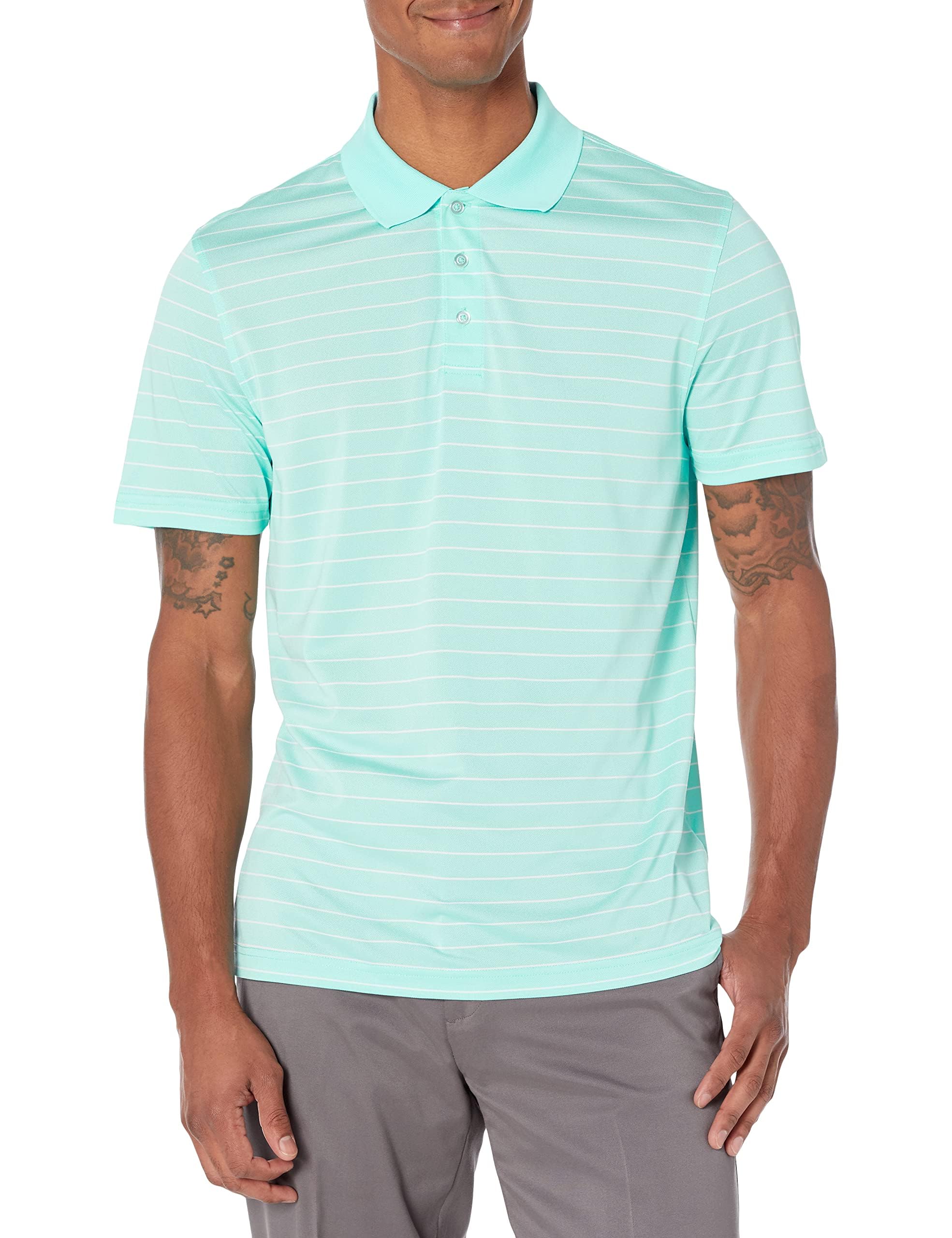 Amazon Essentials Men's Moisture Wicking Golf Polo Shirt, Short Sleeve, Slim-Fit