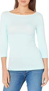 Amazon Essentials Women's Slim-Fit 3/4-Sleeve Boat-Neck T-Shirt