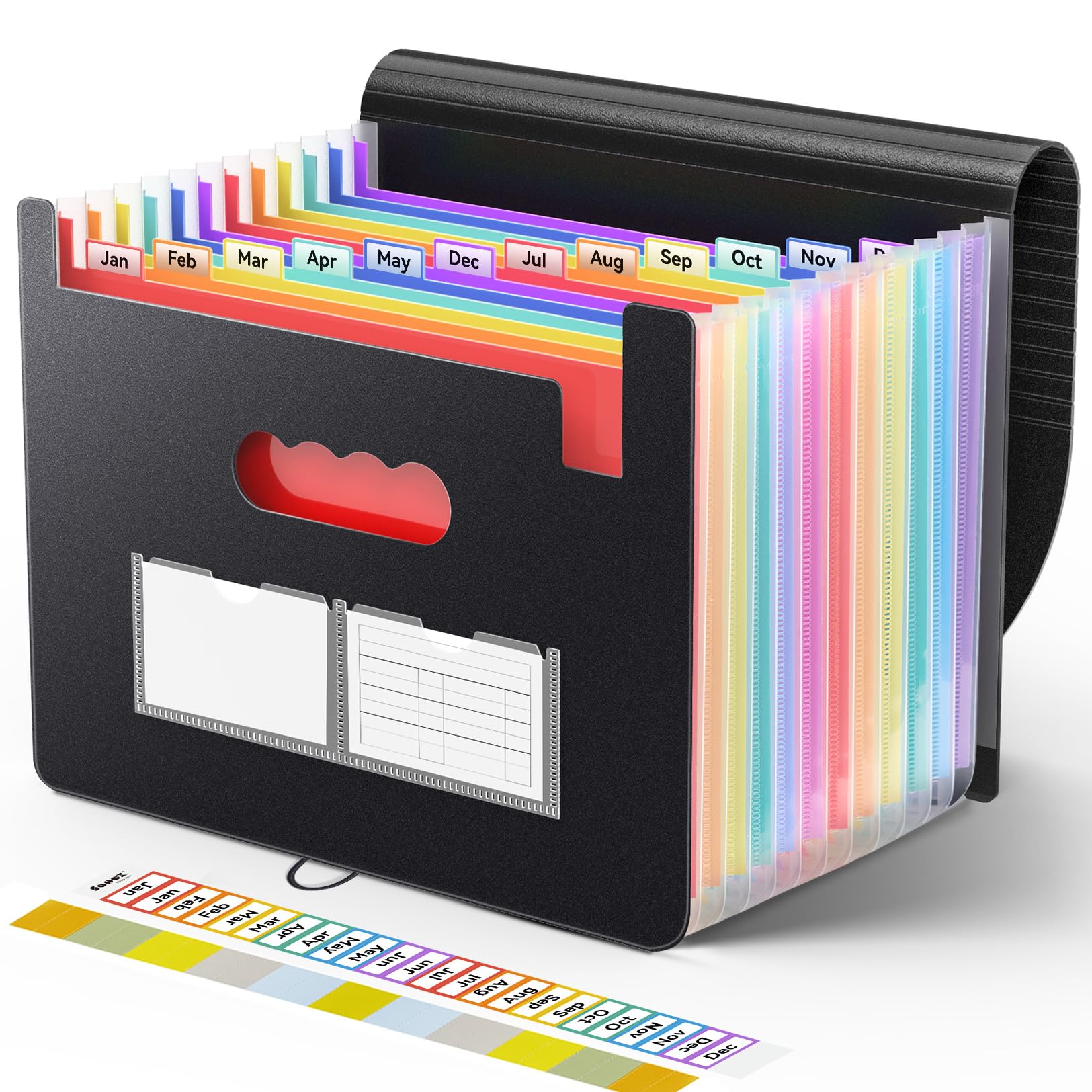 Sooez Accordion File Organizer, 13 Pocket Expanding File Folders, Letter/A4 | Po
