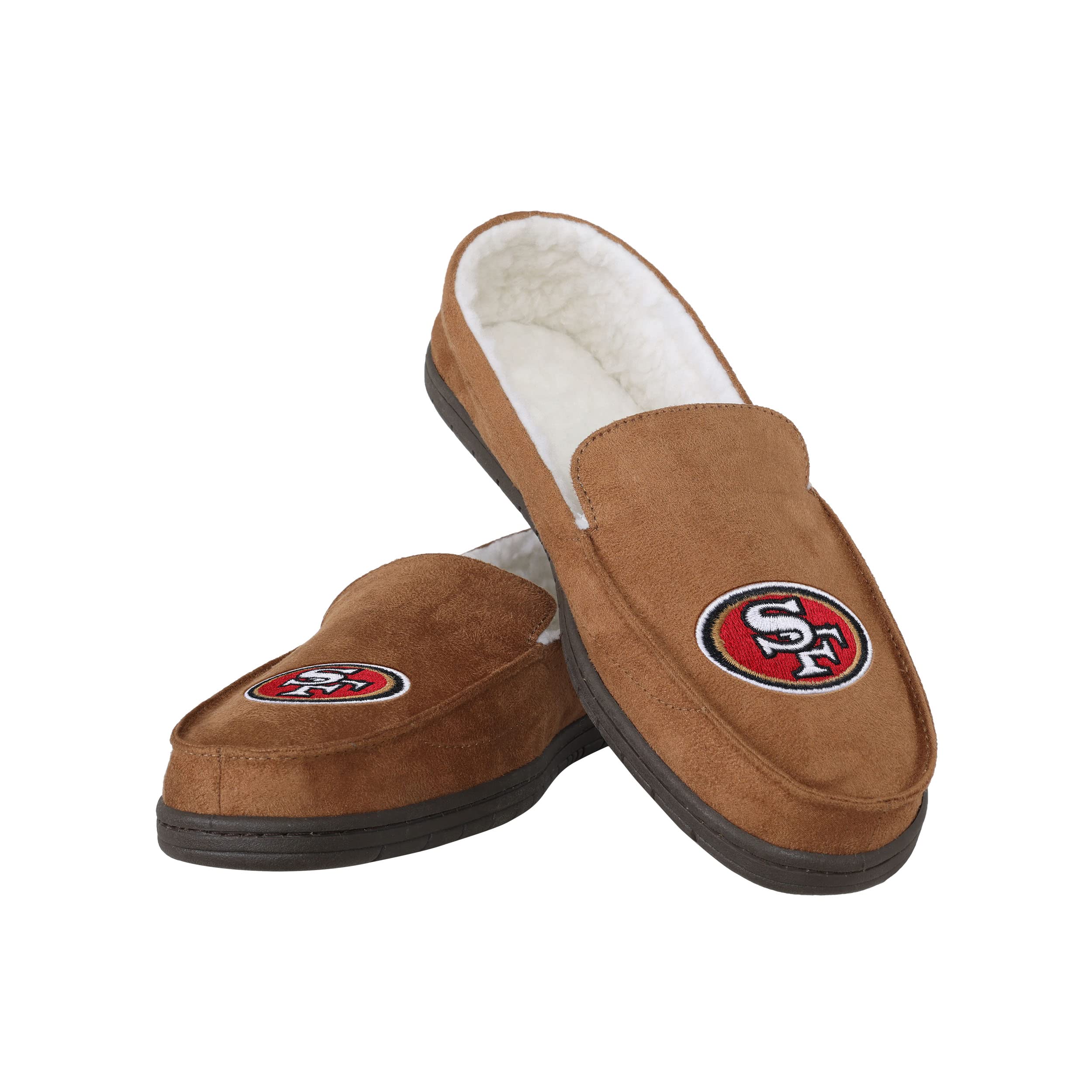 FOCO Mens NFL Team Logo Moccasin Slippers