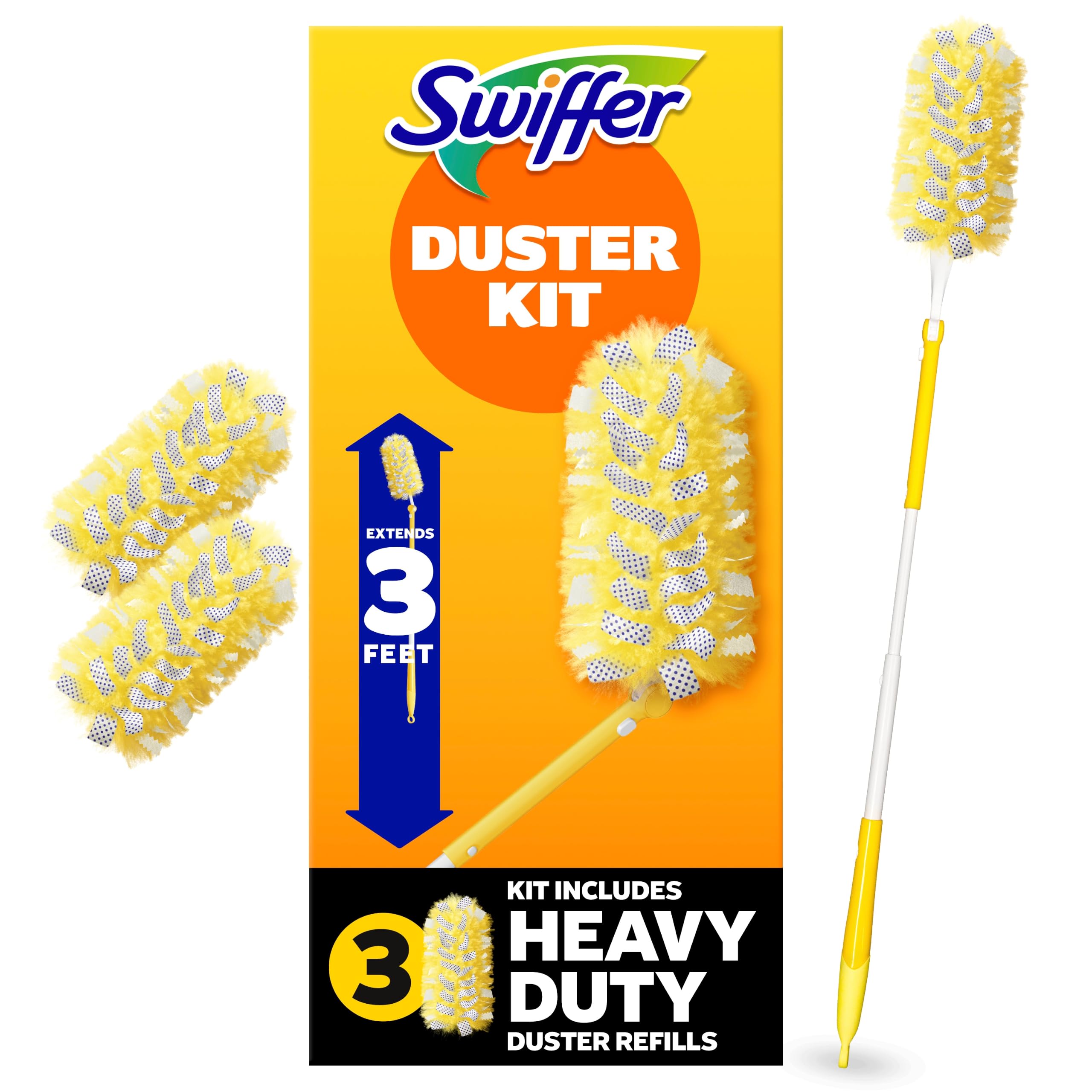 Swiffer Duster Kit with 3 ft Extendable Handle | Includes 1 Duster Extendable Ha