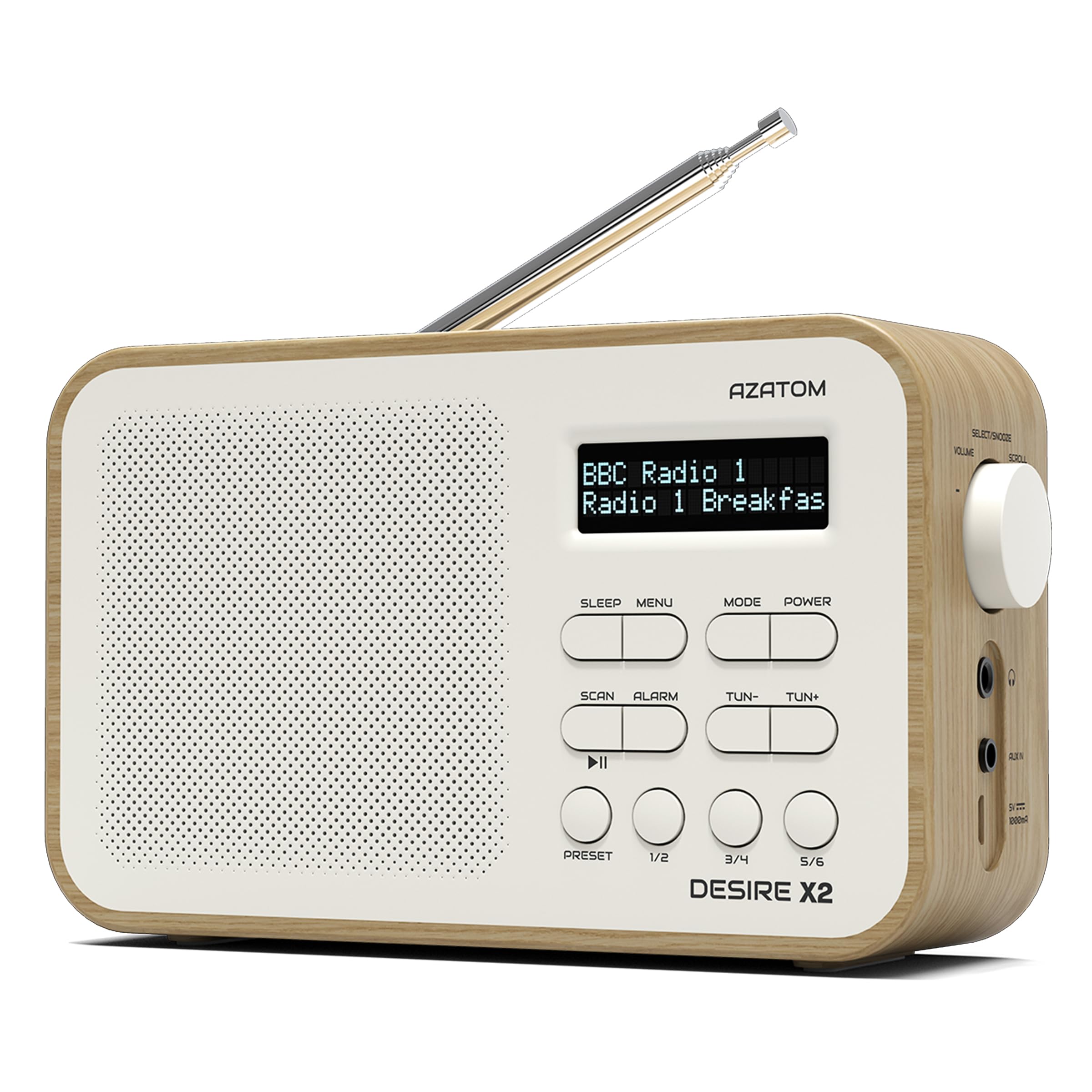 DAB/DAB+ & FM Portable Digital Radio | Simple Controls | Dual Alarms & Sleep Tim