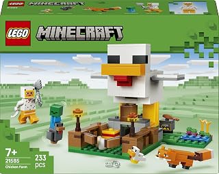LEGO Minecraft Chicken Farm 21585 | Toys for 7+ Year Old Girls & Boys, Chicken Fan Minifigure, Baby Zombie & Fox Mob Figures, Gaming Gift, 233 Pieces