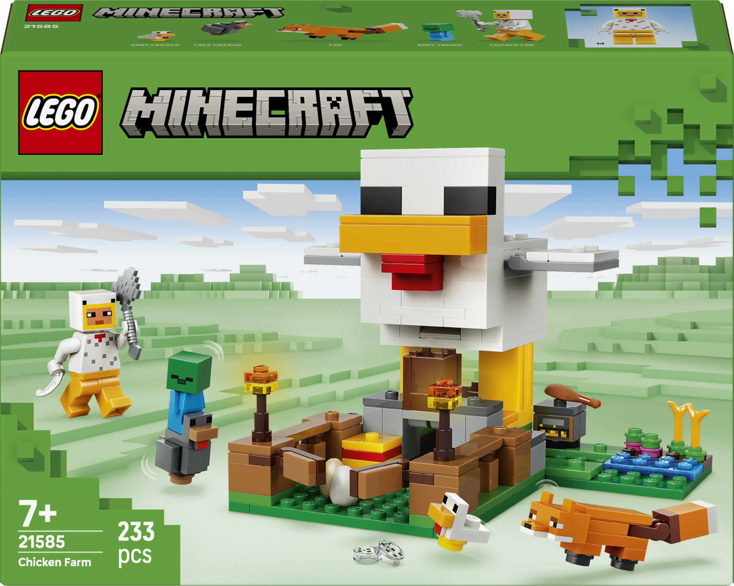 LEGO Minecraft Chicken Farm 21585 | Toys for 7+ Year Old Girls & Boys, Chicken F