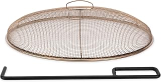 TIKI Fire Pit Screen & Poker Set – Spark Protector, Ember Guard & Fire Poker for Safe Smokeless Fires – Durable Gold & Black Metal Fire Pit Accessories - Fits Patio, Social, and Huddle Fire Pits
