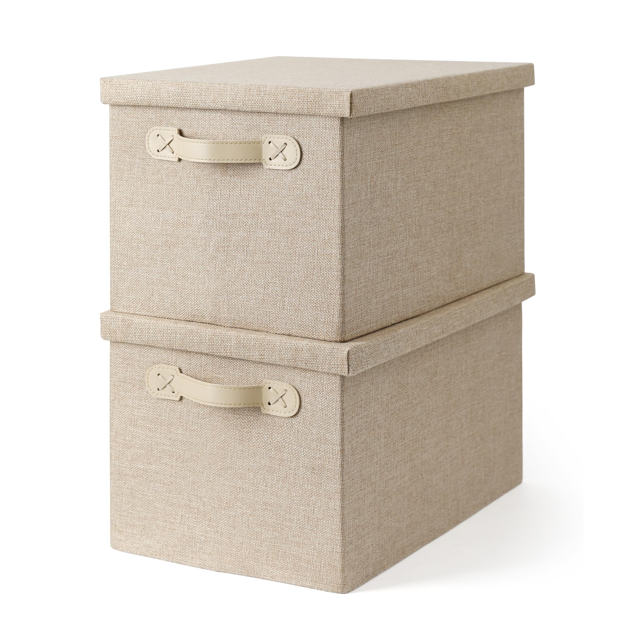 Fabric Storage Bins with Lids, Heavy Duty Collapsible Organizer Bins for Shelves