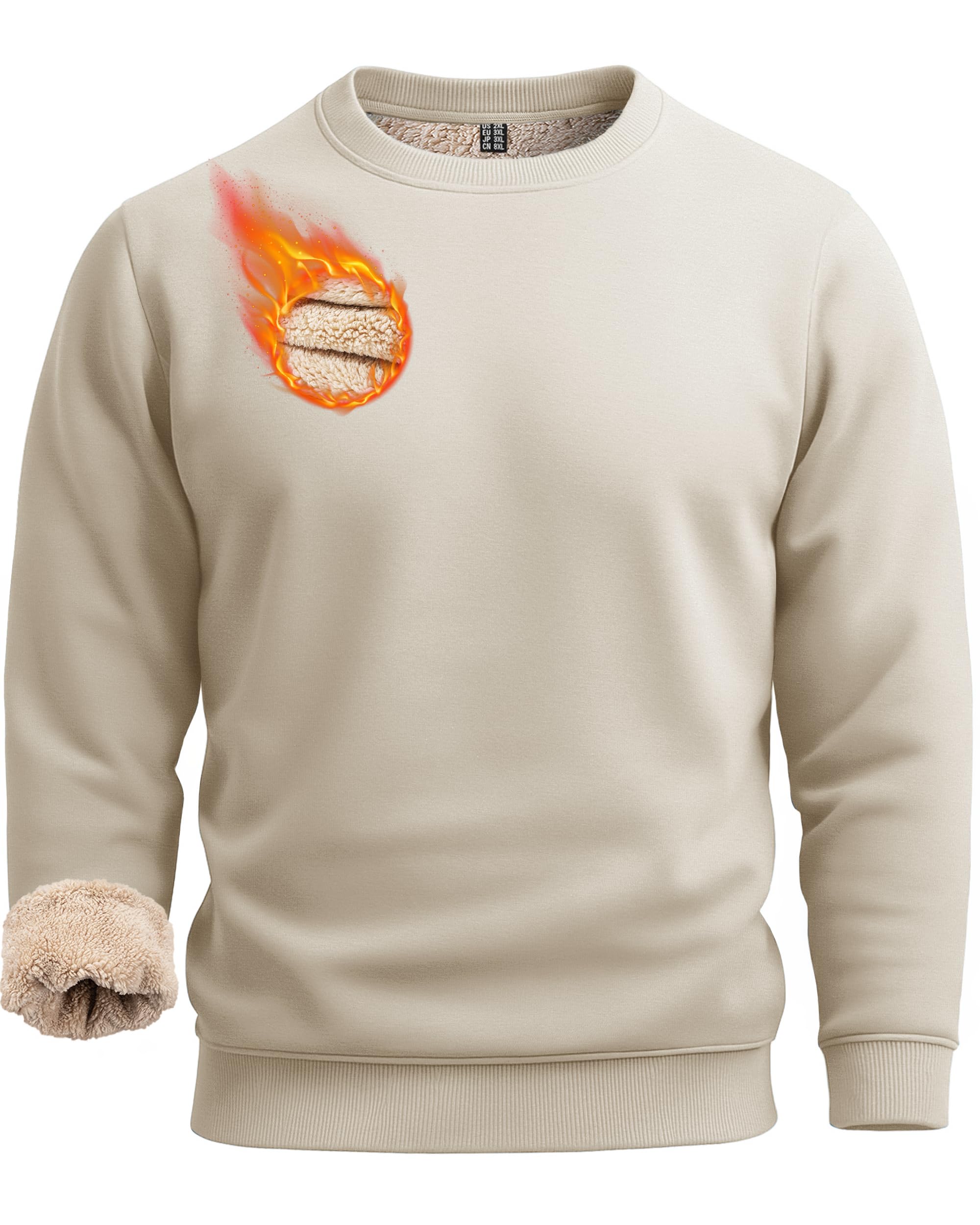 Boladeci Men's Sweatshirt Sherpa Lined Heavyweight Fleece Pullover