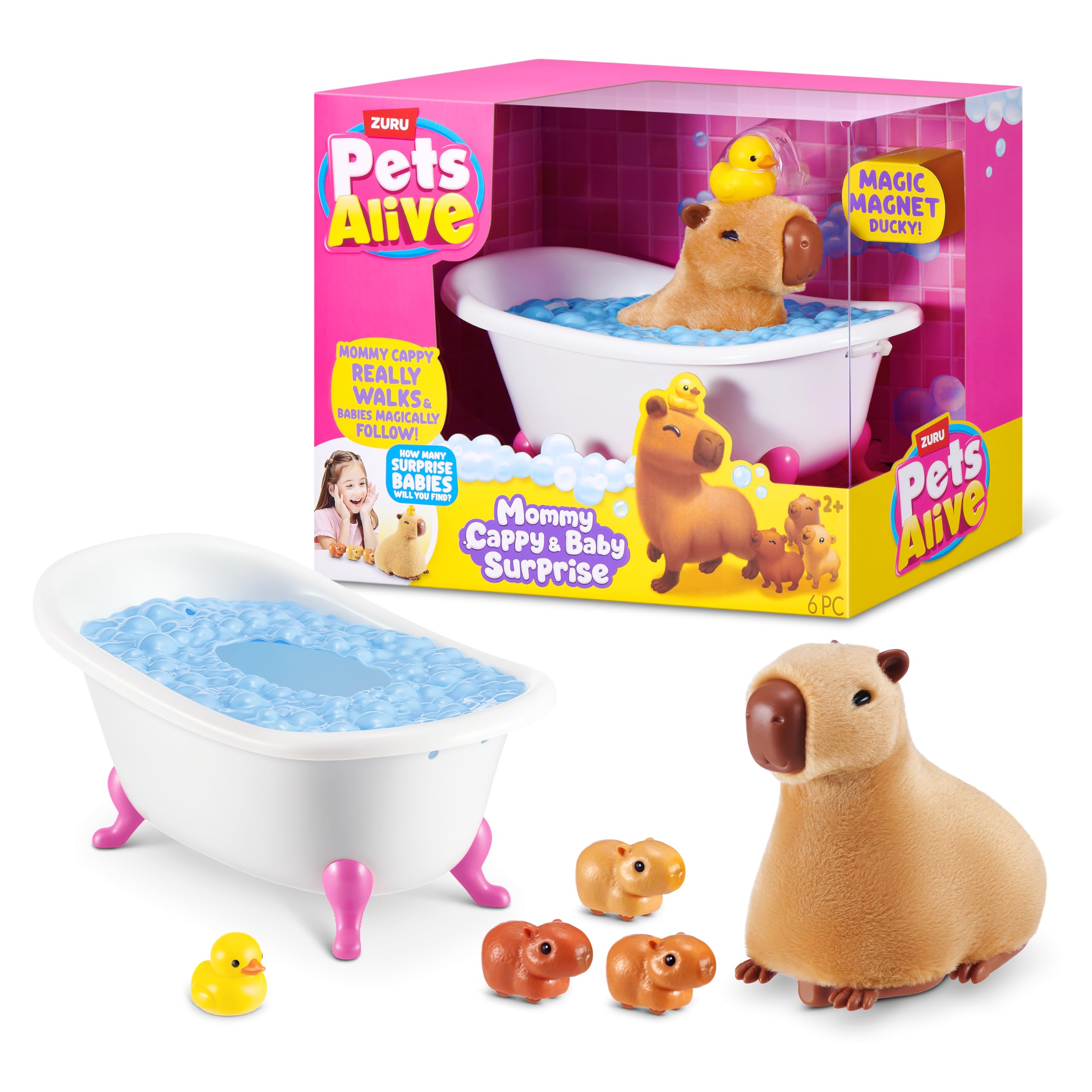 Pets Alive Mommy Capybara and Baby Surprise by ZURU | Surprise babies to reveal;