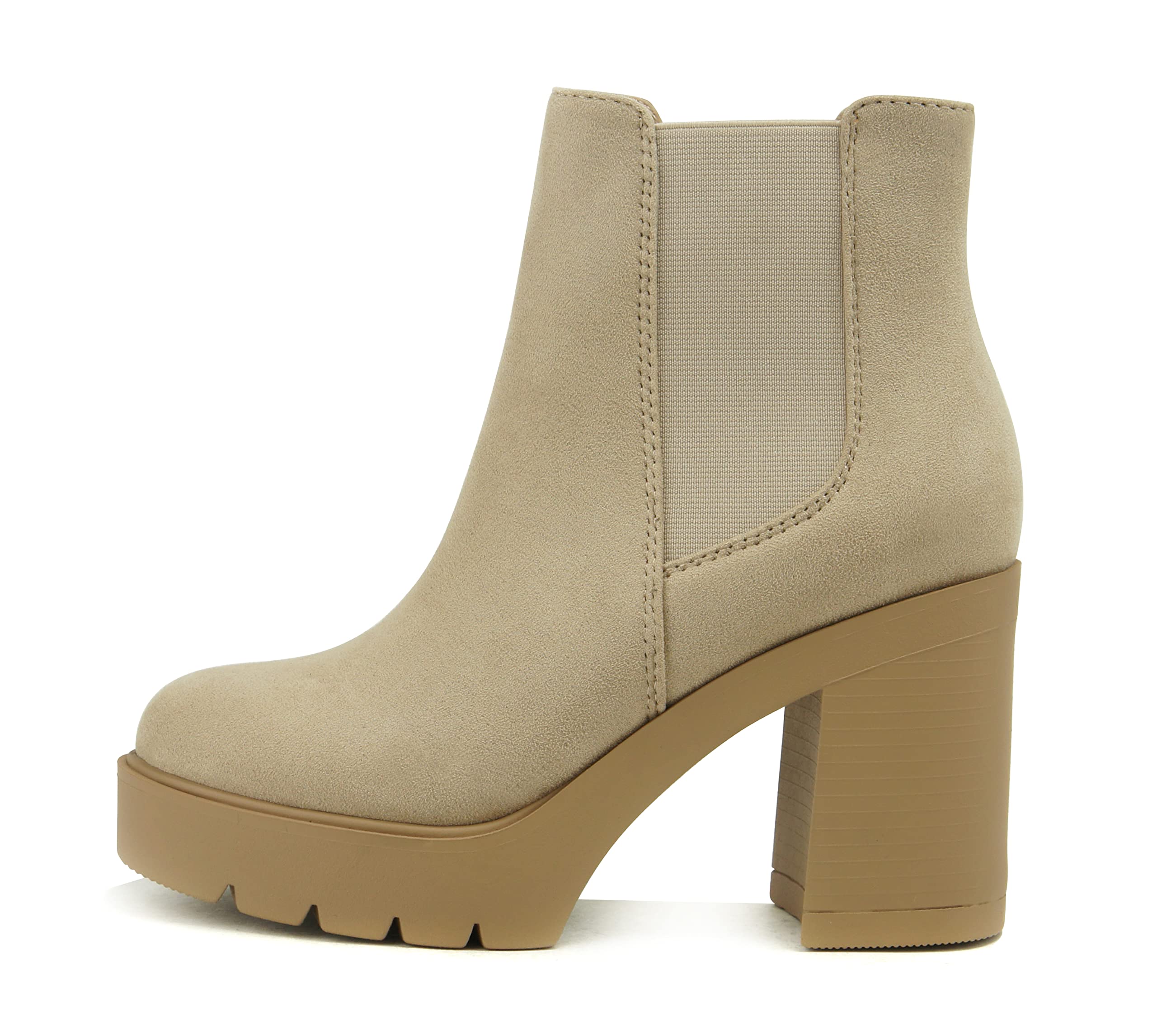 Soda EDITOR ~ Women Lug Sole High Heel Chelsea Fashion Ankle Boot w/Double Elast