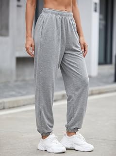 Pantalones deportivos de cintura alta con bolsillos para mujer
