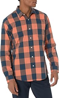 Amazon Essentials Men's Regular-Fit Long-Sleeve Casual Poplin Shirt, Button Front, Business Casual, Collared