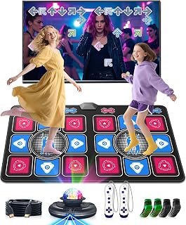 Electronic Dance Mat for Kids & Adults: 2 Player Interactive TV Video Game | Dancing Pad with HDMI for TV & Wireless Musical Exercise Game -Indoor Fun Birthday Gift for Girls Boys Ages 6+