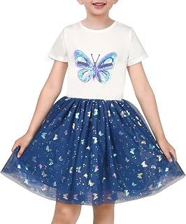 Sunny Fashion Robe Fille Multicolore Tulle Manches Courtes 4-10 Ans