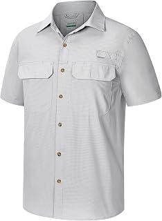33,000ft Men's Short Sleeve Shirt UV Protection UPF50+ Quick Dry Casual Hiking Fishing Safari Travel Golf Shirt