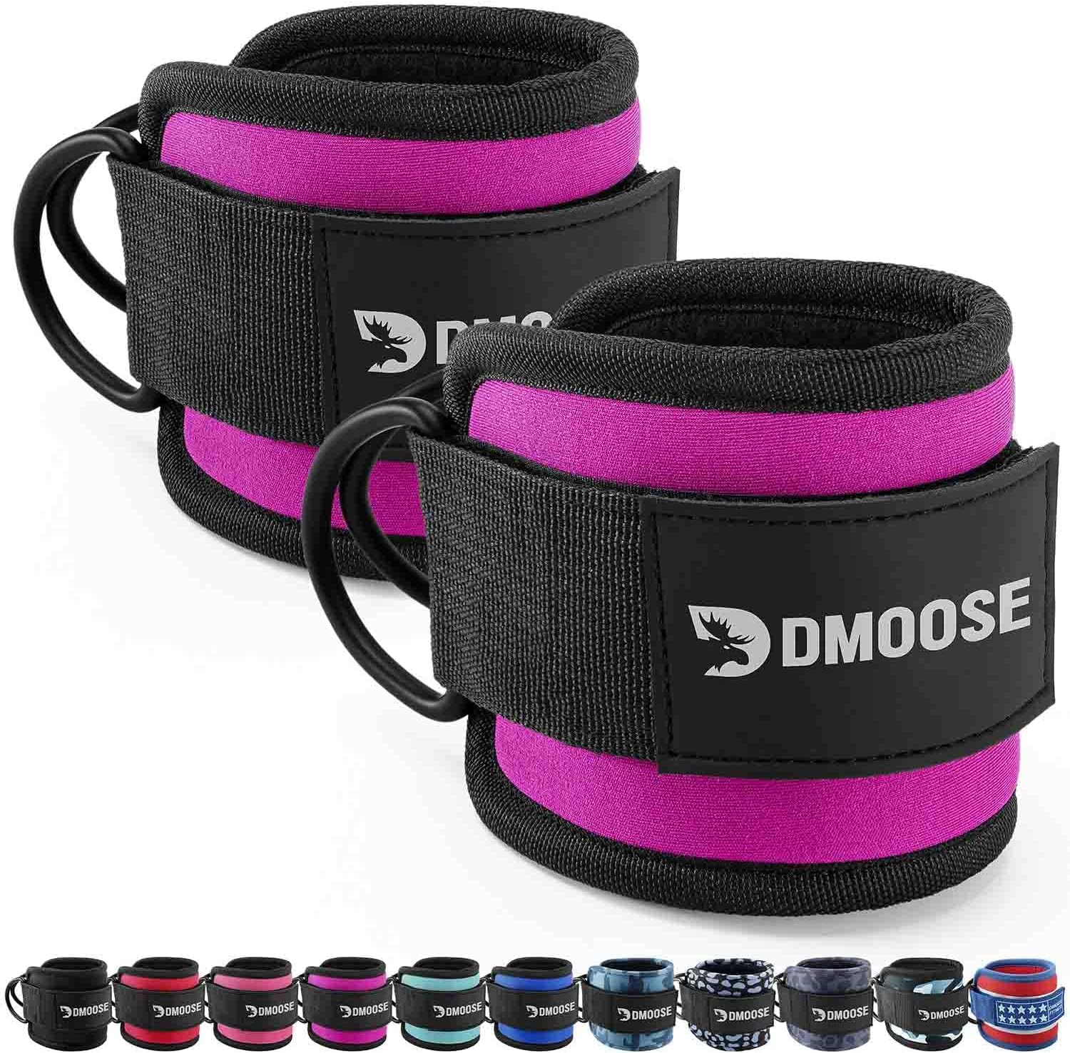DMoose Ankle Strap for Cable Machine - One Size Fit with Premium Padding, Workou