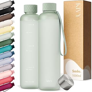 KIVY Tritan Drinking Bottle, 1 Litre, Suitable for Carbonated Drinks and Leak-Proof | Für Sport, Schule & Büro - Sport Trinkflasche Gym - Wasserflasche für Sprudel - Sportflasche 1 Liter - Spülmaschinenfest