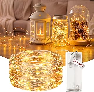 litogo Fairy Lights Battery Operated with Timer, 3M 30 LED Indoor Lights | Copper Wire, Small Christmas String Light Waterproof, for Bedroom Party Wedding Xmas Decorations, Warm White