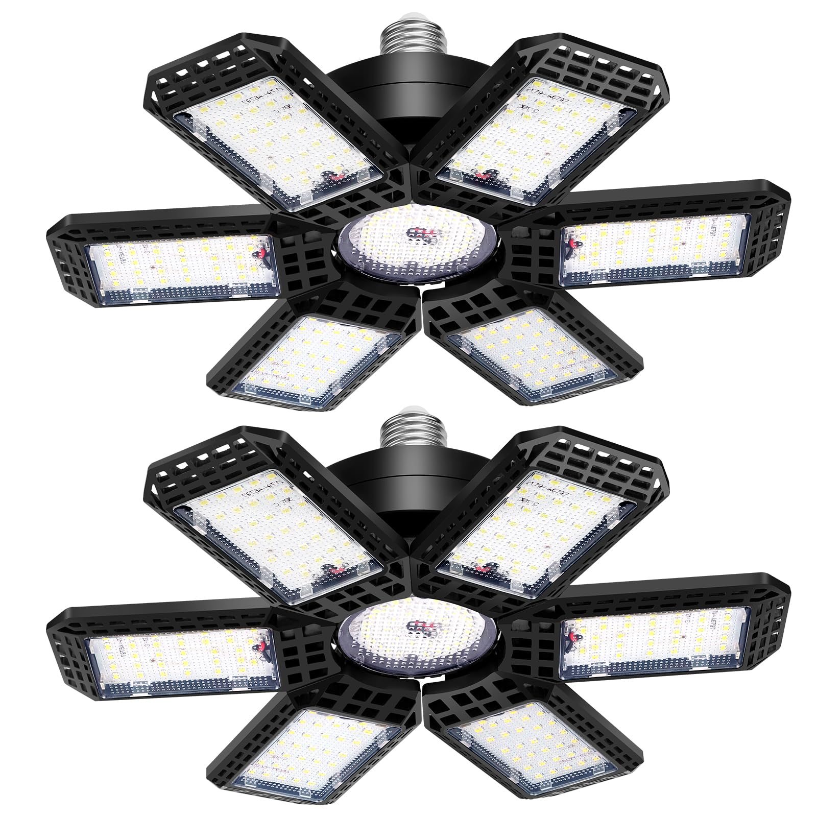 AUDLES Garage Lights 2 Pack, Garage Lights Ceiling LED 20000LM 6500K | 6+1 Defor
