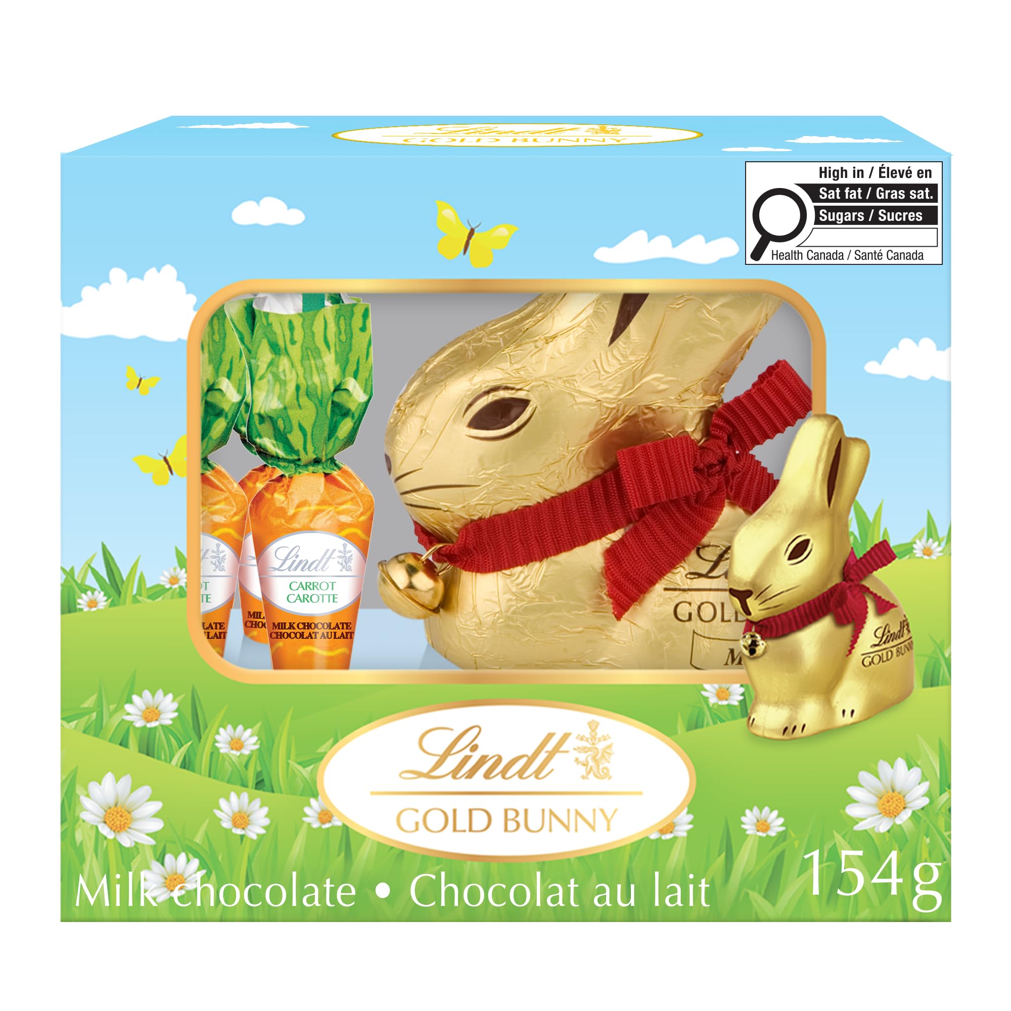 Lindt GOLD BUNNY Milk Chocolate Easter Bunny and Carrots Gift Box, Gifts for Kid