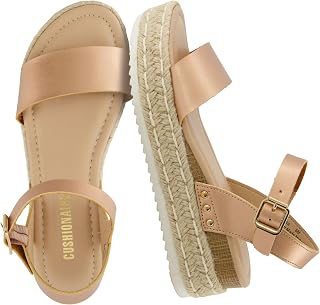 CUSHIONAIRE Melissa Espadrille Platform Sandals For Women with Adjustable Ankle Strap and Memory Foam Insole-Comfortable Womens Sandals for Summer