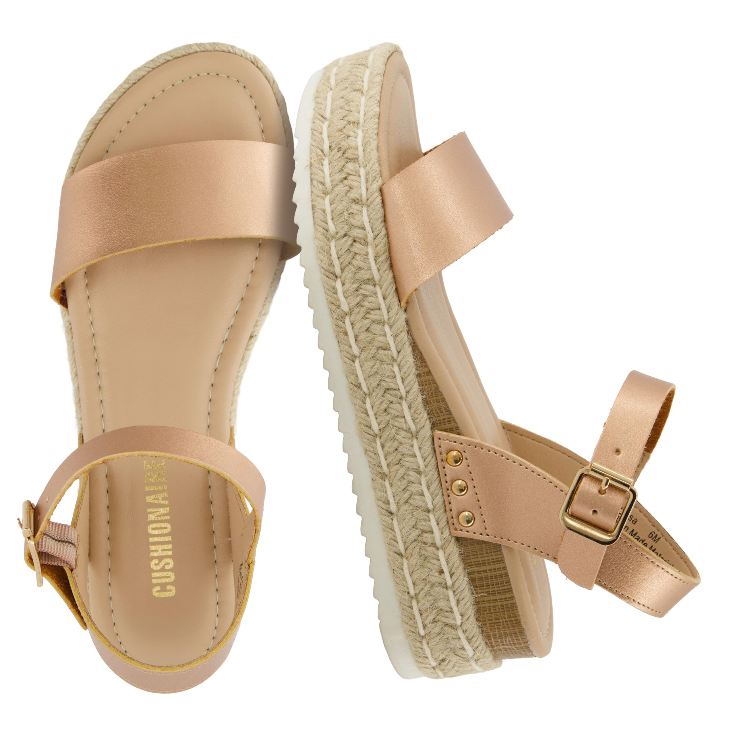 CUSHIONAIRE Melissa Espadrille Platform Sandals For Women with Adjustable Ankle 