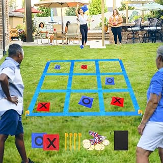 CWLAKON Outdoor Giant Tic Tac Toe Bean Bag Toss Games for Kids Adults Family, Outside Large Lawn Yard Backyard Carnival Field Day Game, Birthday Party Family Reunion Beach Picnic Camping Games