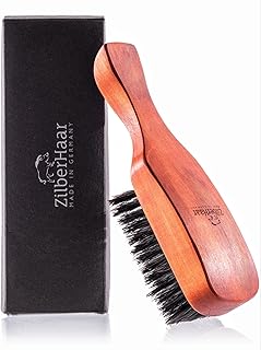 ZilberHaar - Major Hair & Beard Brush for Men - Soft Boar Bristles and Pearwood - Massages and Exfoliates Skin and Scalp - Ideal Men's Grooming Accessory - Made in Europe