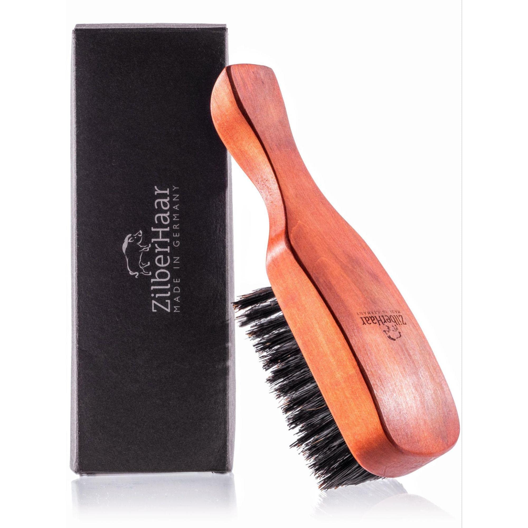 ZilberHaar - Major Hair & Beard Brush for Men - Soft Boar Bristles and Pearwood 