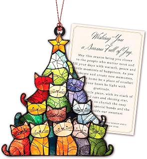 Funny Cat Christmas Ornaments 2026, Cat Lover Gifts for Women, Colorful Cats Ornament for Christmas Tree, Christmas Ornament, Cute Cats Ornaments, Black Cat Ornament, Orange Cat Ornament