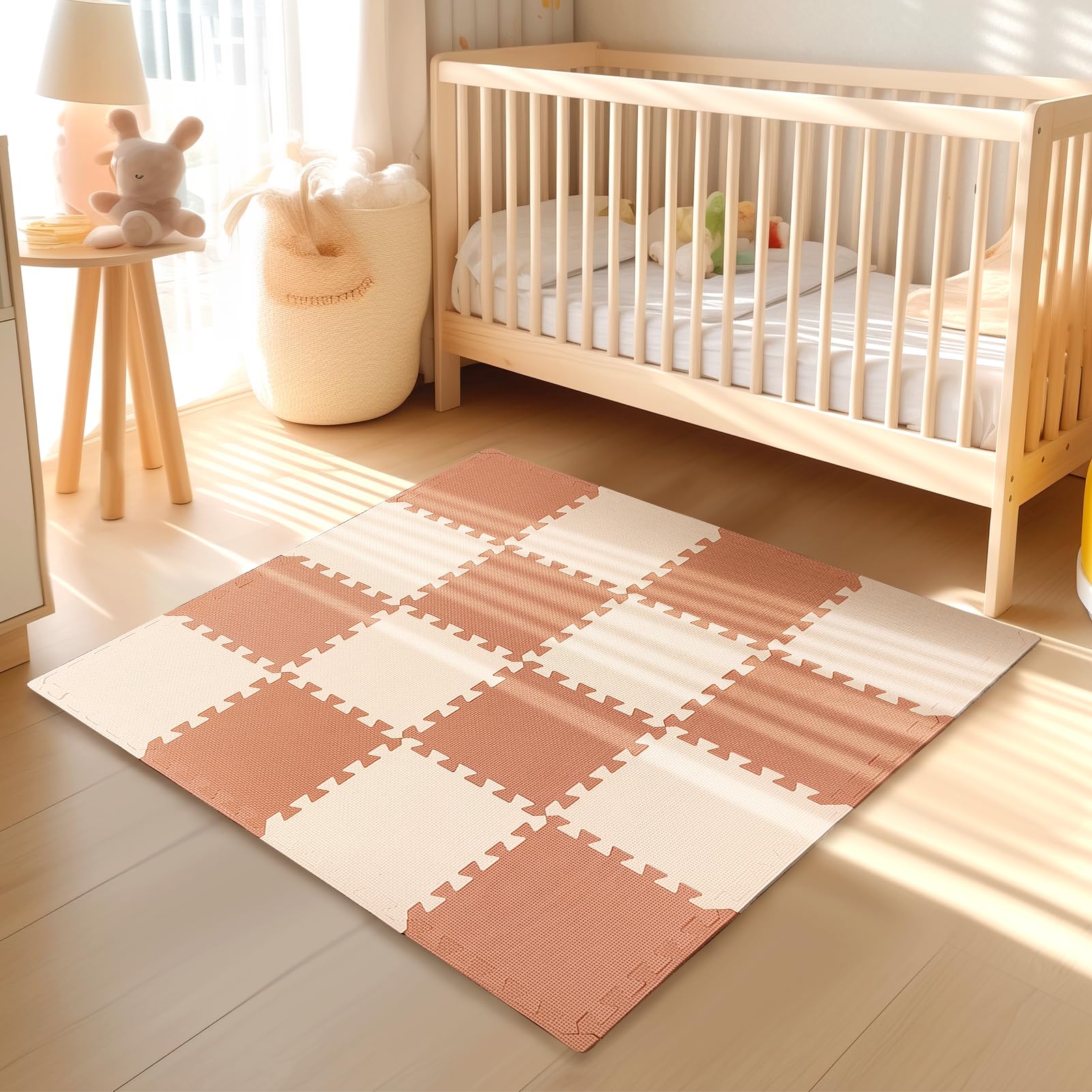 TCBunny Kids Soft EVA Foam Jigsaw Puzzle Play Mat, 18 Interlocking Tiles and Edg