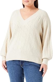 Only Onllucia LS Glitter V-Neck Knt Women's Knitted Sweater (Pack of 1)