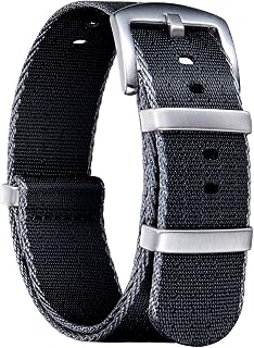 BINLUN Nylon Watch Straps Thick Multicolor High Quality Watch Strap with Black/Silver Stainless Steel Buckle for Men Women 18mm 20mm 22mm 24mm (New Version)