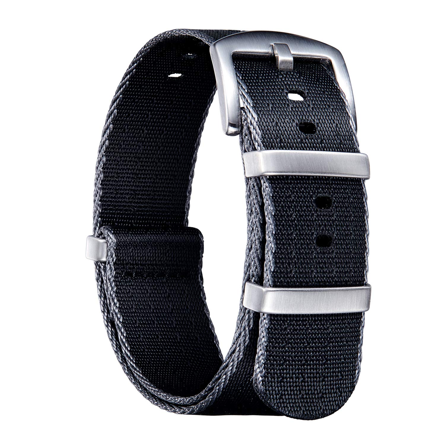 BINLUN Nylon Watch Straps Thick Multicolor High Quality Watch Strap with Black/S