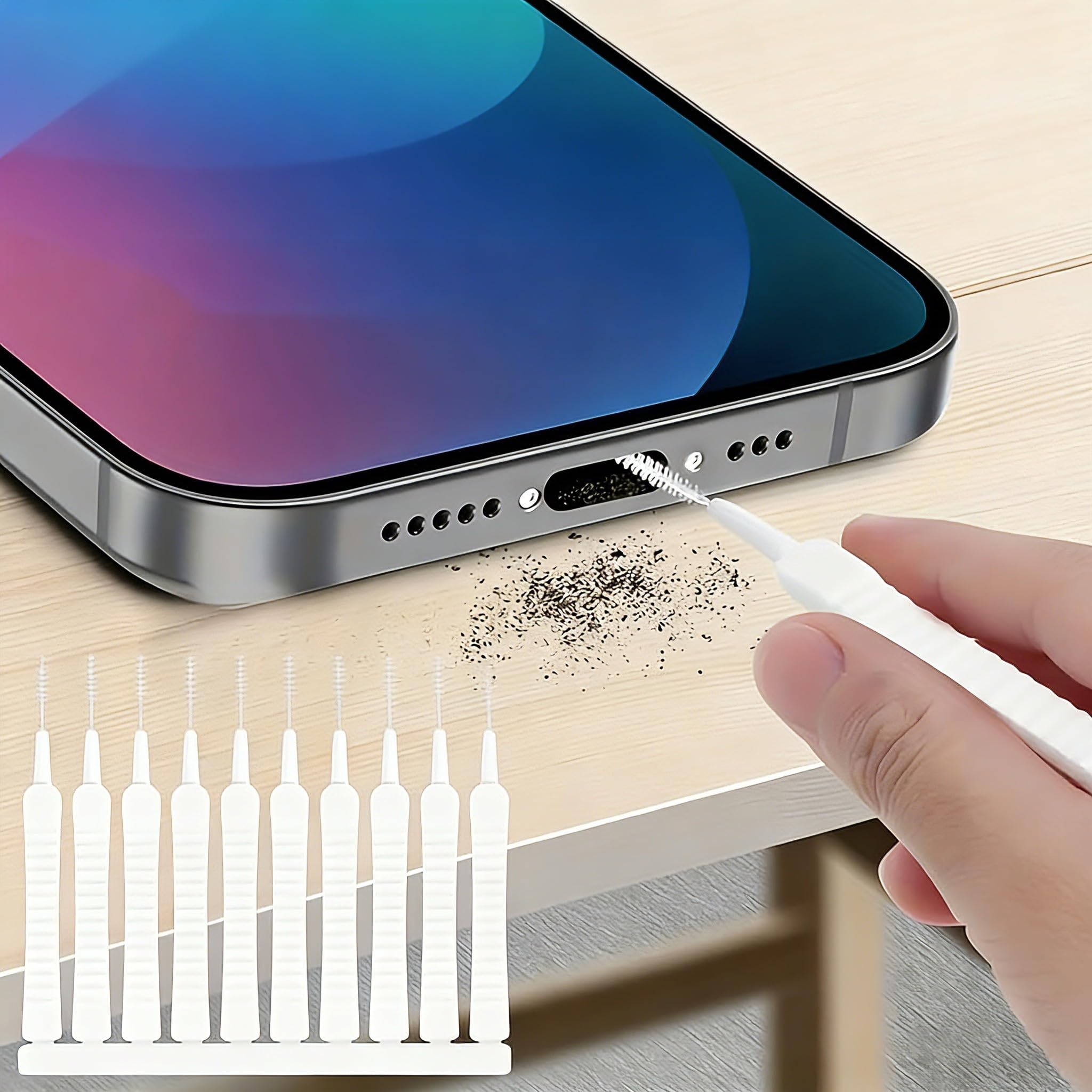 Multifunctional Mini Mobile Phone Cleaning Brush, Camera Charging Port, 65mm Sho